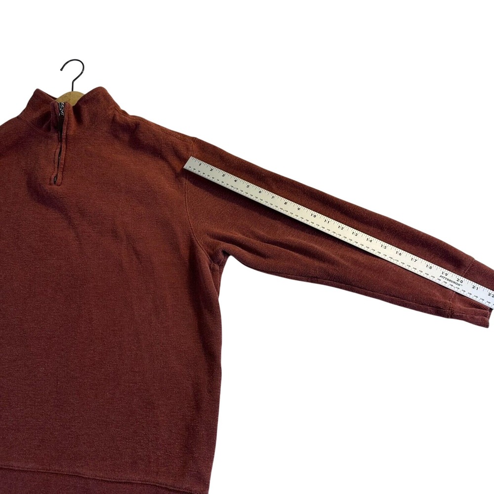Tasso Elba Spa Mens Rust Red Dad Pullover Henley Cotton Sz XXL 1/4‎ Zip Sweater - Picture 4 of 16
